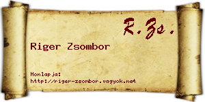 Riger Zsombor névjegykártya